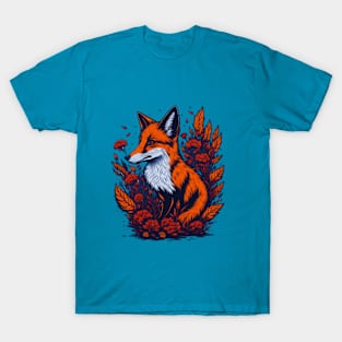 Fox  with flowers T-Shirt